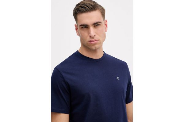 Men's Navy Blue Ss Classic Monogram Tee Calvin Klein LV04RD254G-WFW