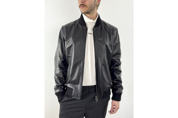 Men's Black Leather Jacket Maffei 41231-NERO
