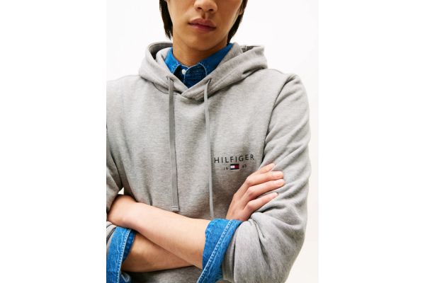 Men's Grey Brand Love Small Hilfiger Hoodie Tommy Hilfiger MW0MW41429-P91