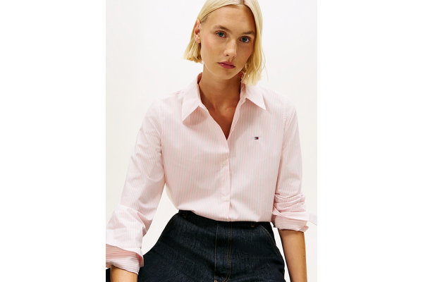 Women's Pink Ess Poplin Regular Shirt Tommy Hilfiger WW0WW47169-0D5