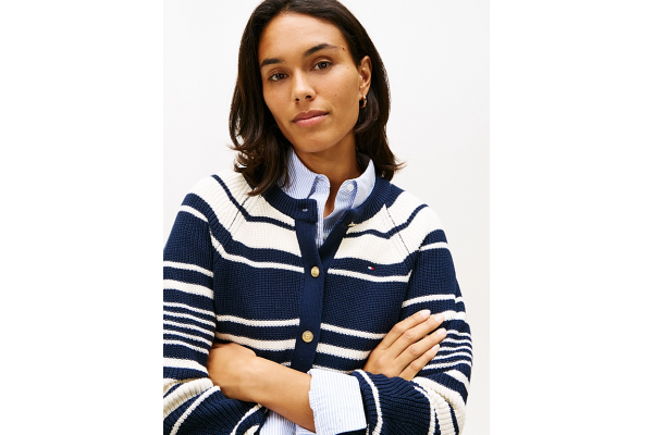 Γυναικεία Ριγέ Ζακέτα Navy Μπλε Tommy Hilfiger WW0WW48795-0AA