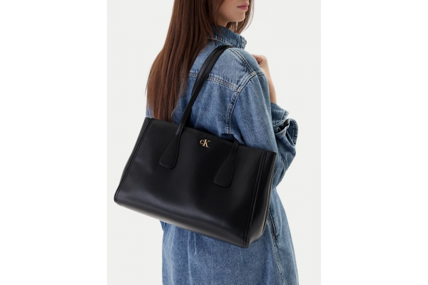 Women's Black CK Medium Work Tote Bag Calvin Klein LV04F3442G-YIH