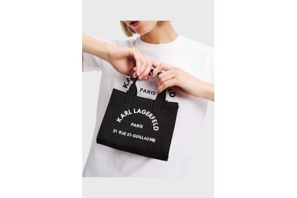 Women's Black K/Rsg Square Mini E/w Tote Bag Karl Lagerfeld A3W50118-999 BLACK