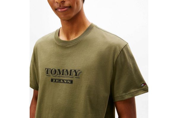 Ανδρικό T-shirt Χακί Tommy Jeans DM0DM22322-GY1