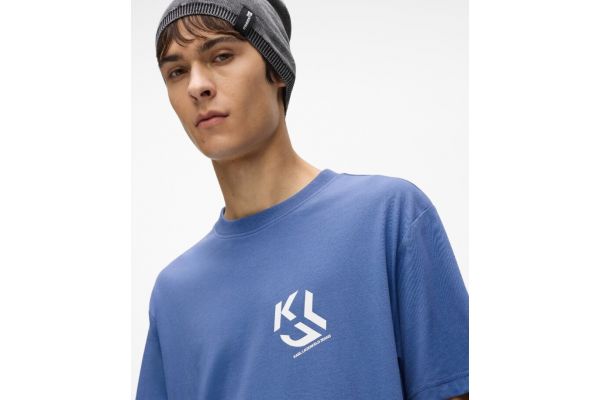 Men's Blue Klj Reg Monogram Tee Karl Lagerfeld Jeans A2M17072-690 WASHED FEDERAL B