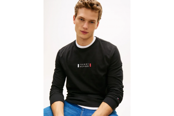 Men's Black Brand Love Ls Tee Tommy Hilfiger MW0MW41454-BDS
