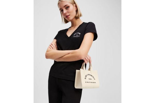 Women's Ecru K/Rsg Square Mini E/w Tote Bag Karl Lagerfeld A3W50118-106 NATURAL
