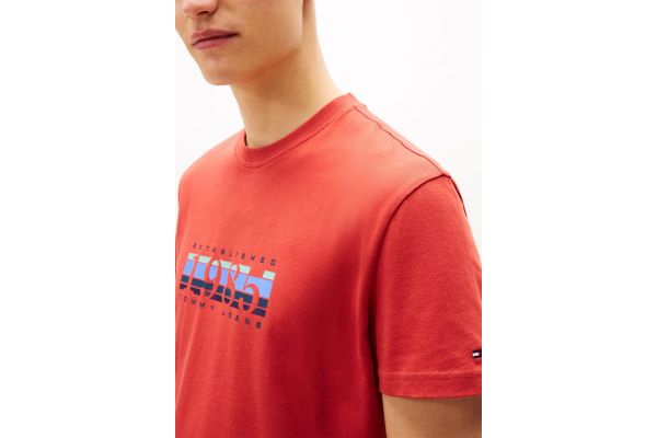Ανδρικό T-shirt Κόκκινο Tommy Jeans DM0DM22307-XL0
