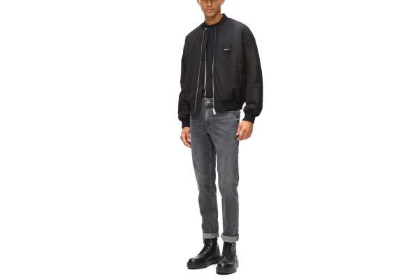 Men's Black Klj Bomber Jacket Karl Lagerfeld Jeans B1M15015-999 BLACK
