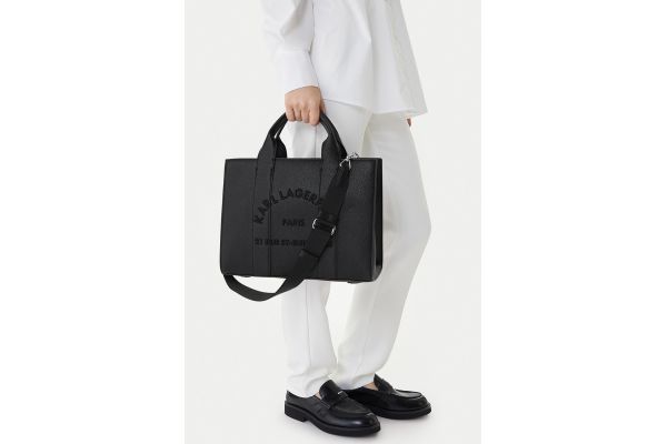 Women's Black K/Rsg Md Square Tote Oeb Emb Bag Karl Lagerfeld B1W30041-999 BLACK