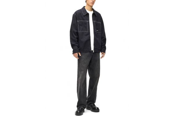 Men's Black Klj Contrast Stitch Jacket Karl Lagerfeld Jeans B1M14020-999 BLACK