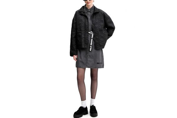 Women's Black Klj Quilted Jacket Karl Lagerfeld Jeans B1W15024-999 BLACK