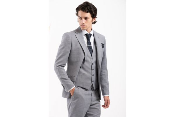 Ανδρικό Καρό Κοστούμι Γκρι Vittorio 10024-MONTON-GREY