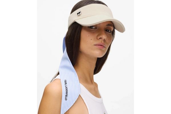 Women's Ecru Ikon Tie Visor Karl Lagerfeld B2W33056-106 NATURAL