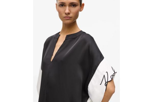 Γυναικείο Signature Φόρεμα Μαύρο Karl Lagerfeld B2W13016-101 WHI BLA