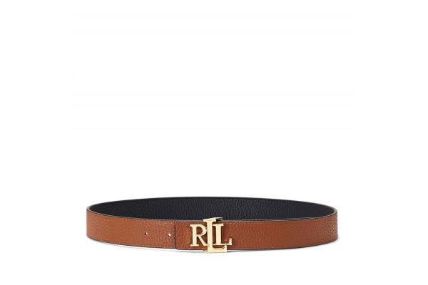 Women's Black/Tan Leather REV LRL Belt Ralph Lauren 412912039001-BLACK/TAN