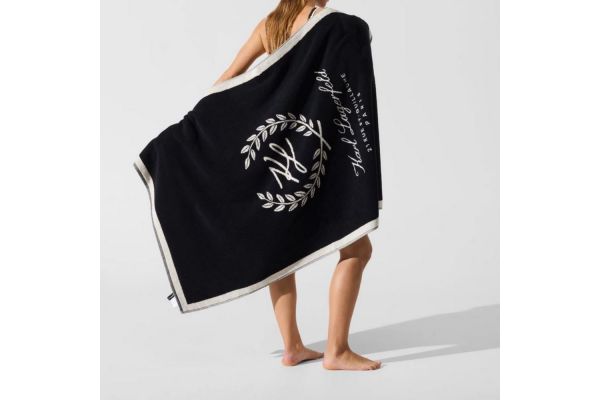 Unisex K/Hotel Crest Πετσέτα Θαλάσσης Μαύρη Karl Lagerfeld B1W46088-999 Black