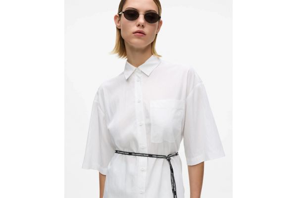 Γυναικείο Κοντομάνικο Πουκάμισο Λευκό Karl Lagerfeld Jeans B2W11022-100 WHITE