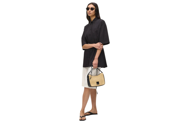 Γυναικεία Raffia Mini Hobo Τσάντα Εκρού Karl Lagerfeld Jeans B2W30115-106 NATURAL