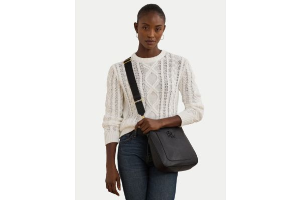 Γυναικεία Δερμάτινη Cameryn Τσάντα Χιαστί Μαύρη Ralph Lauren 431970152001-BLACK