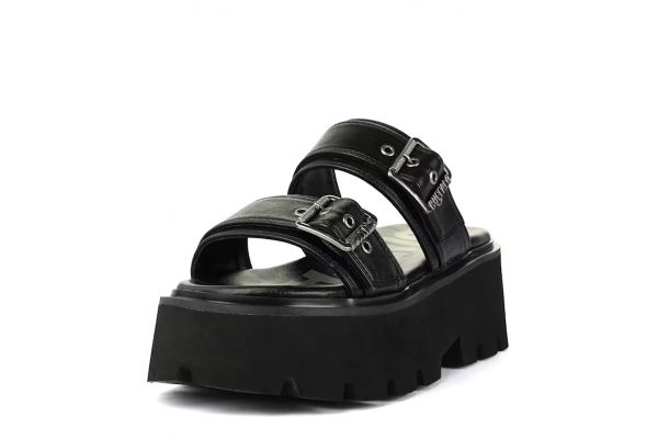 Women's Black Brake Two Strap Sandals Buffalo BUF1602362-BLACK