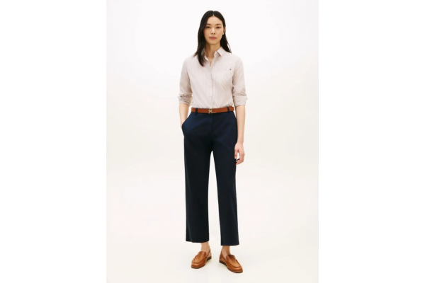 Women's Navy Blue Co Gmd Slim Straight Chino Pants Tommy Hilfiger WW0WW49647-C1G