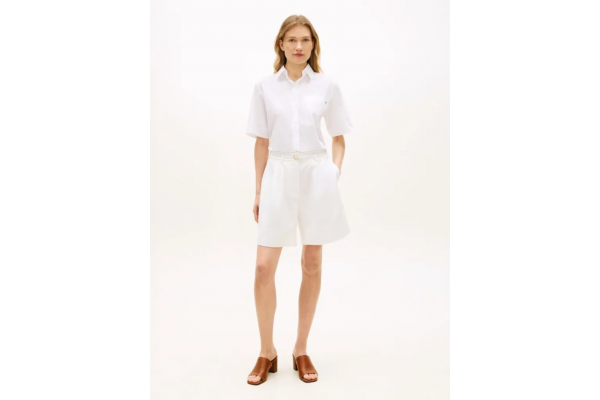 Γυναικεία Βερμούδα Λευκή Tommy Hilfiger WW0WW49040-YCF