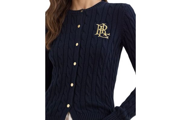 Women's Navy Blue RALHAN LONG SLEEVE CARDIGAN Ralph Lauren 200932225002-Navy