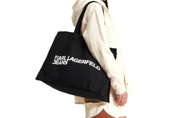 Women's Black KLJ EW Logo Shopper Bag Karl Lagerfeld Jeans A1W50002-999 BLACK