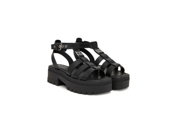 Women's Black Fisherman Leather Max Sandals Tommy Jeans EN0EN02943-BDS