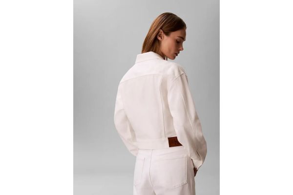 Women's 90s Trucker Chalk White Jacket Calvin Klein LV047F776G-ASN