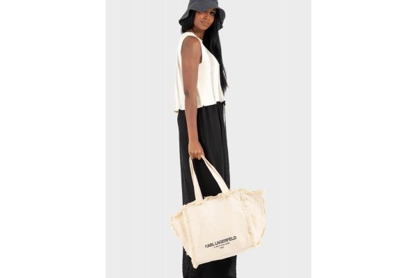 Γυναικεία K/Rsg Fringes Tote Τσάντα Εκρού Karl Lagerfeld B2W50021-106 NATURAL