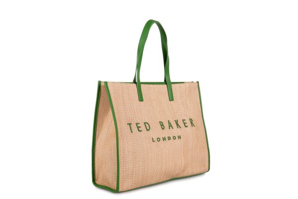 Women's Green PALLMER Faux Raffia Large Icon Bag Ted Baker 284036-Green