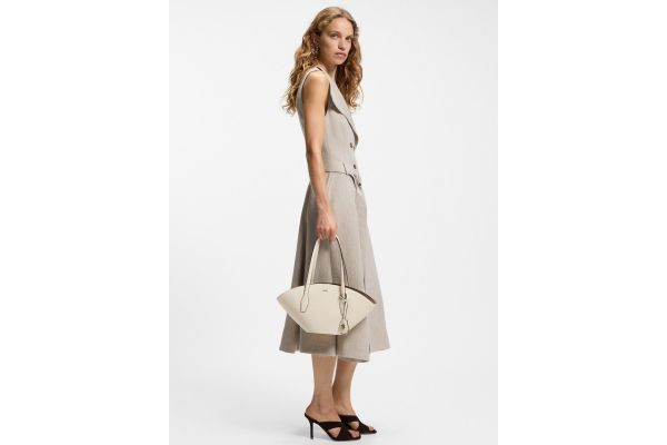 Women's White Leather Numah Chapelier Tote Bag BOSS 50563842-119