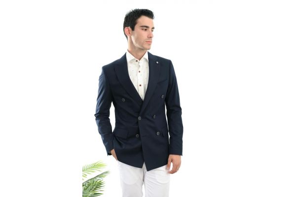 Men's Navy Blue Blazer Vittorio FIRENZE-BLUE