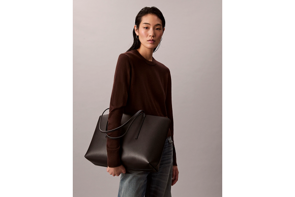 Women's Black Foil Logo Tote W/Pouch Calvin Klein LV04F3274G-332