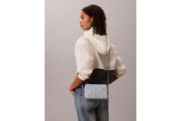 Women's Light Blue Emblem Aop Denim Camera Bag Calvin Klein LV04F3430G-YBZ