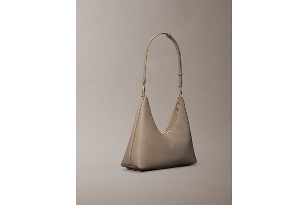 Women's Desert Taupe Emblem Hw Pebble Top Zip Hobo Bag Calvin Klein LV04F3495G-VFU