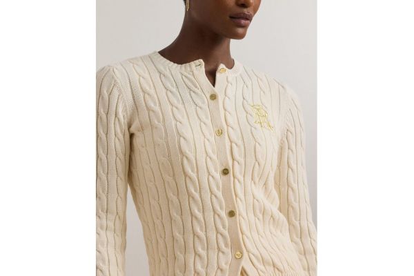 Women's Mascarpone Cream RALHAN LONG SLEEVE CARDIGAN Ralph Lauren 200932225001-Natural
