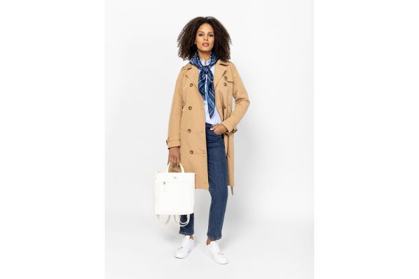 Women's Beige Nolsi Trenchcoat Heavy Tools T36029-BEIGE