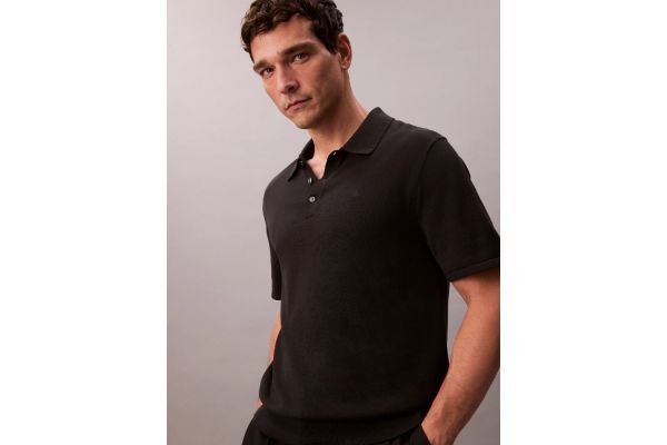 Men's Black Ss Supima Cotton Polo 14Gg Calvin Klein LV04LC326G-UB1