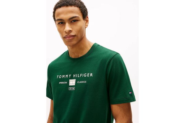 Ανδρικό T-shirt Πράσινο Tommy Hilfiger MW0MW42365-MBN
