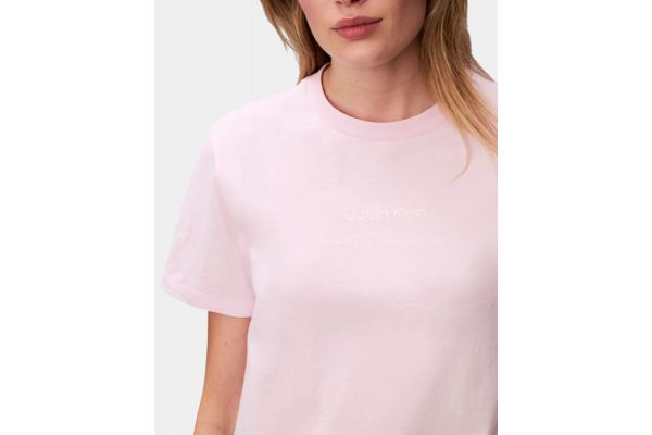 Women's Light Pink Ss Multi Logo Classic Tee Calvin Klein LV047C811G-8Z6