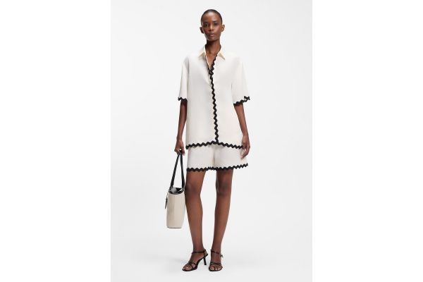 Women's White Camule-1 Top HUGO 50558175-115