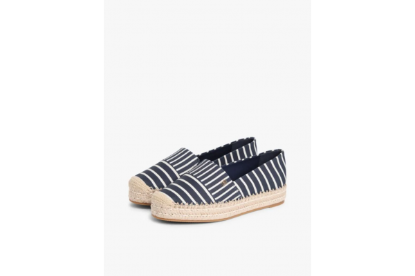 Women's Navy Blue Platform Espadrilles Stripes Tommy Hilfiger FW0FW09143-DW6