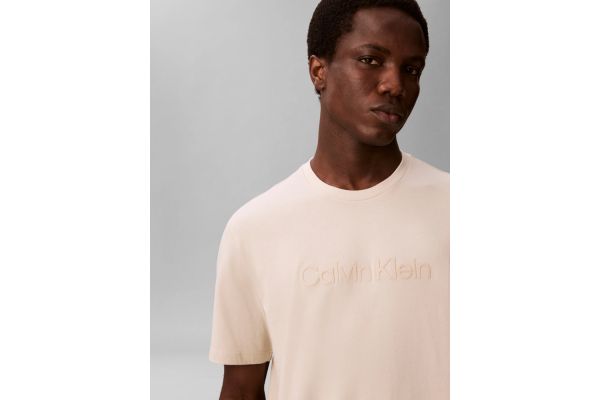 Men's Oatmeal 30s Eu Wholesale Sportswear Graphic Tee Calvin Klein LV04LF810G-2JX