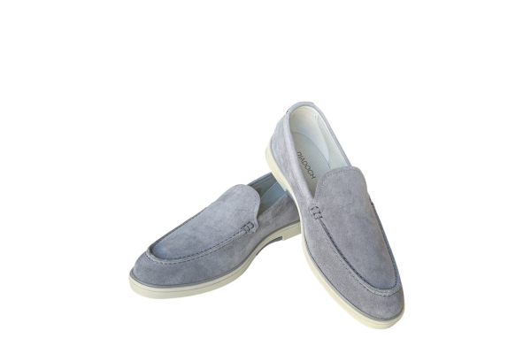 Men's Light Grey Suede Loafers Diadoch 2542-GREY