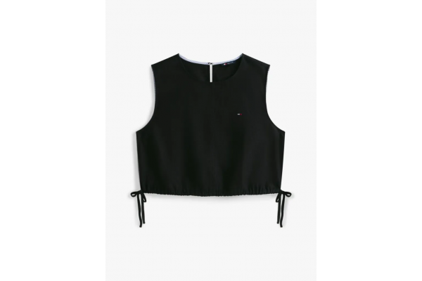Γυναικεία Αμάνικη Λινή Μπλούζα Μαύρο Tommy Jeans DW0DW22779-BDS