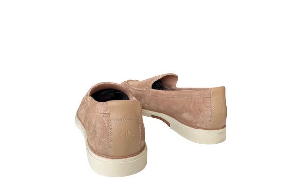 Men's Beige Leather Suede Loafers Diadoch 2542-PURO