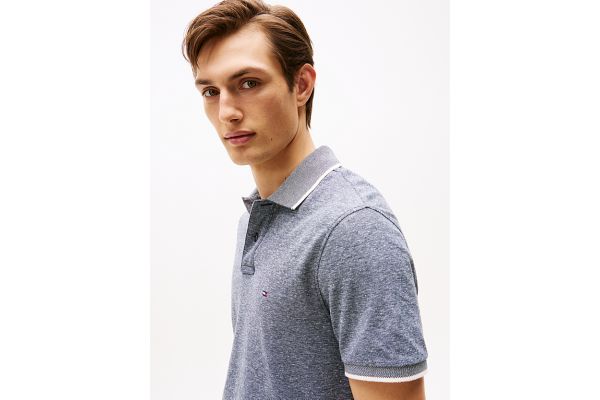 Men's Navy Blue Linen Reg Polo Tommy Hilfiger MW0MW33140-DW5